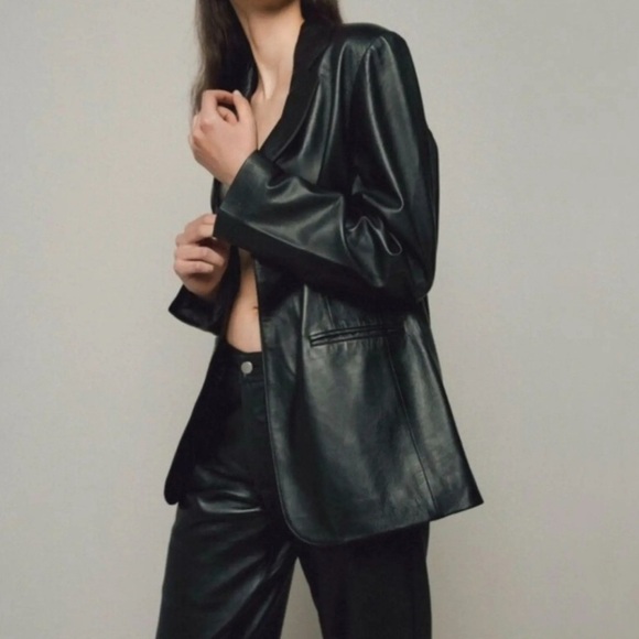 Rebecca Minkoff Jackets & Blazers - Rebecca Minkoff NWT Black Faux Leather Blazer Size Large